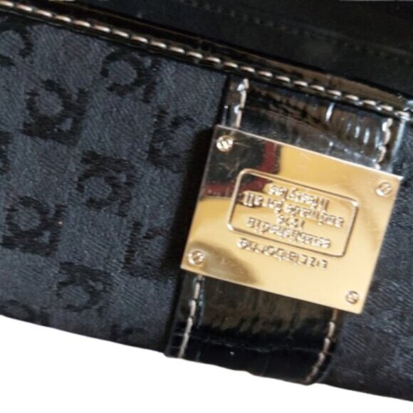 Black Trifold Monogram Wallet - Picture 2 of 7